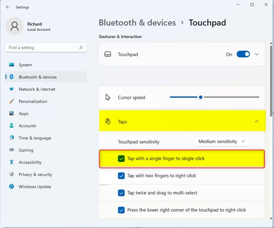 How to Enable or Disable SingleFinger Tap to Click on Touchpad Geek