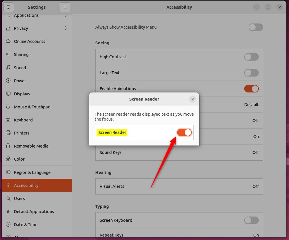 How to Enable or Disable Screen Reader in Ubuntu Linux Geek Rewind