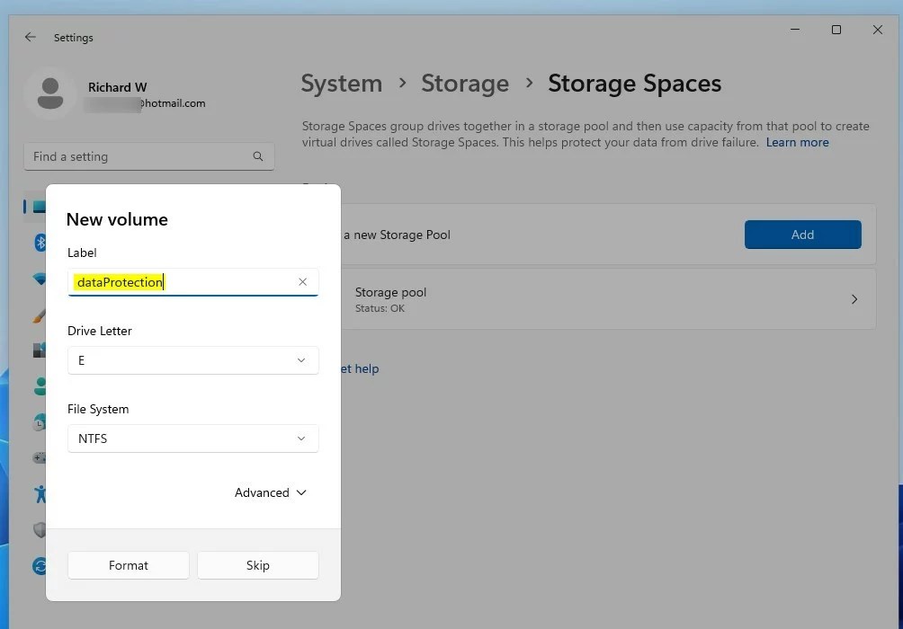 How to Create Volume on Storage Pool with Storage Spaces in Windows 11