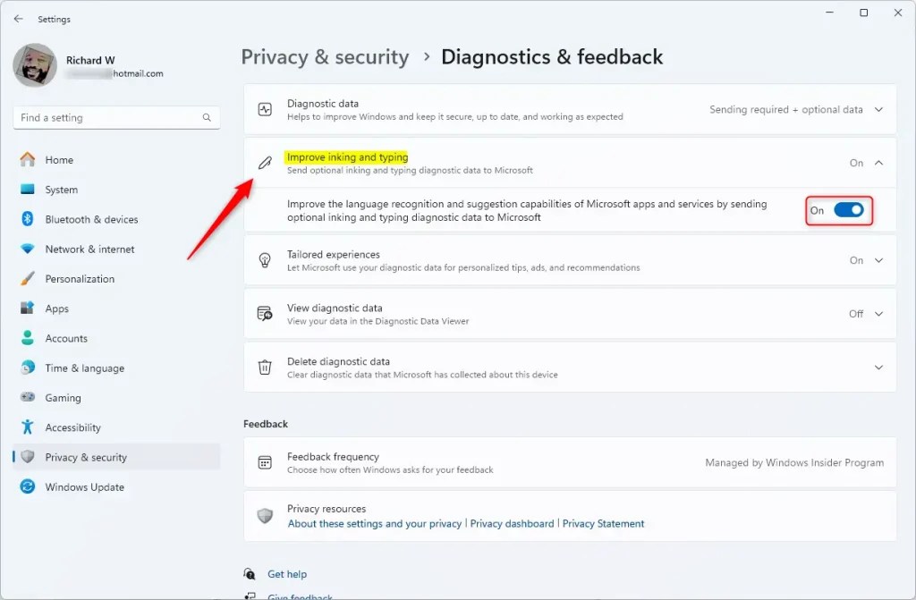 How to Turn On or Off the Feature for Improving Inking and Typing in