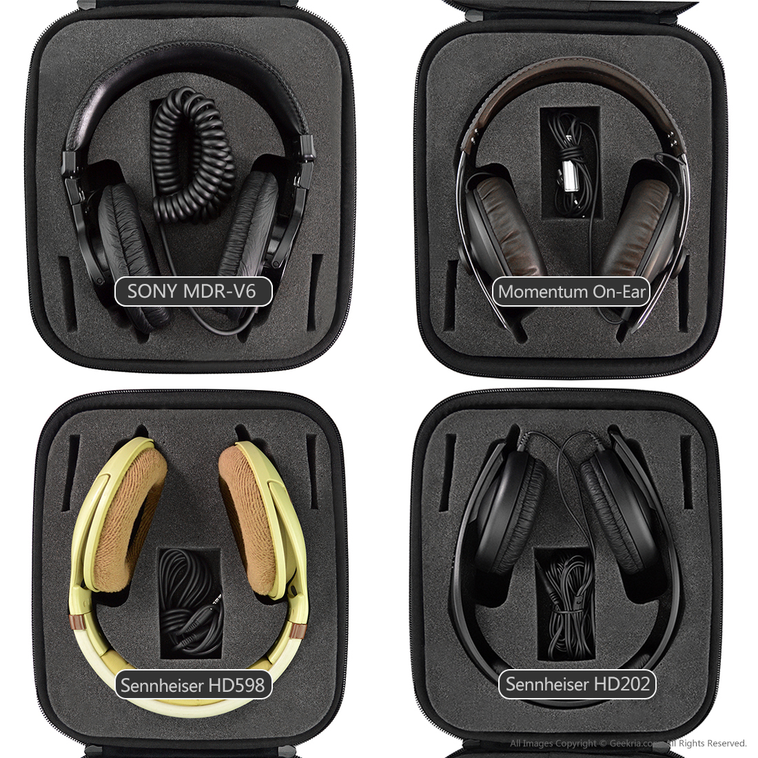 Geekria Headphone Case Compatible with Sennheiser HD650, HD600, HD598, HD558, HD518, AKG K550