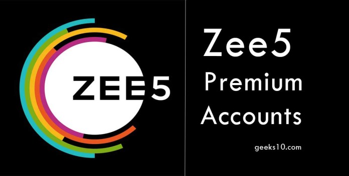 Free Zee5 Premium Accounts and Passwords 2019