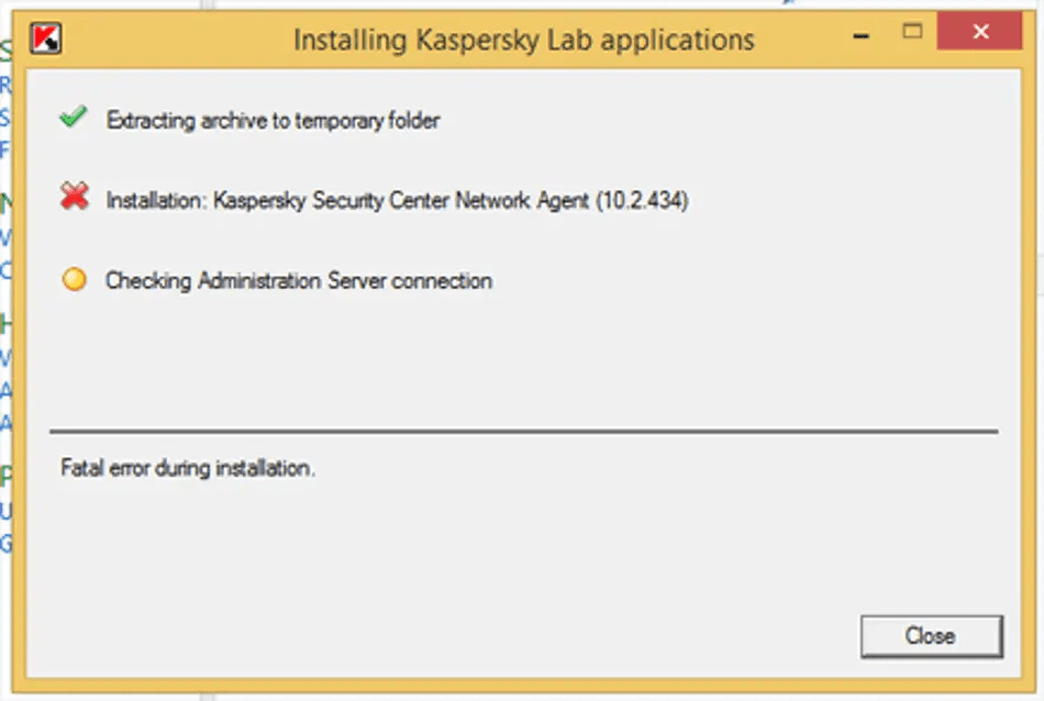 Kaspersky Network Agent Fatal error during installation Geeks Hangout