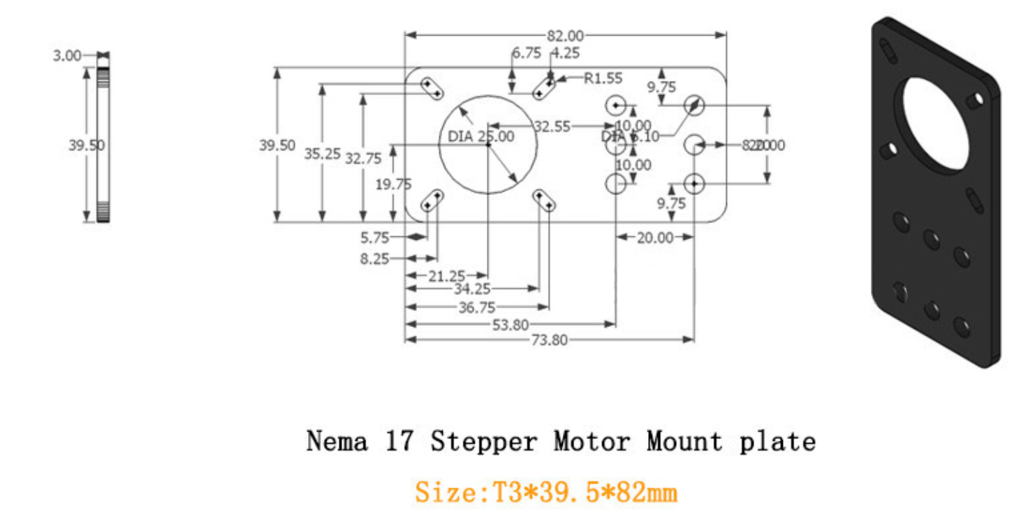 Mount Plate for Nema 17 GeeksValley