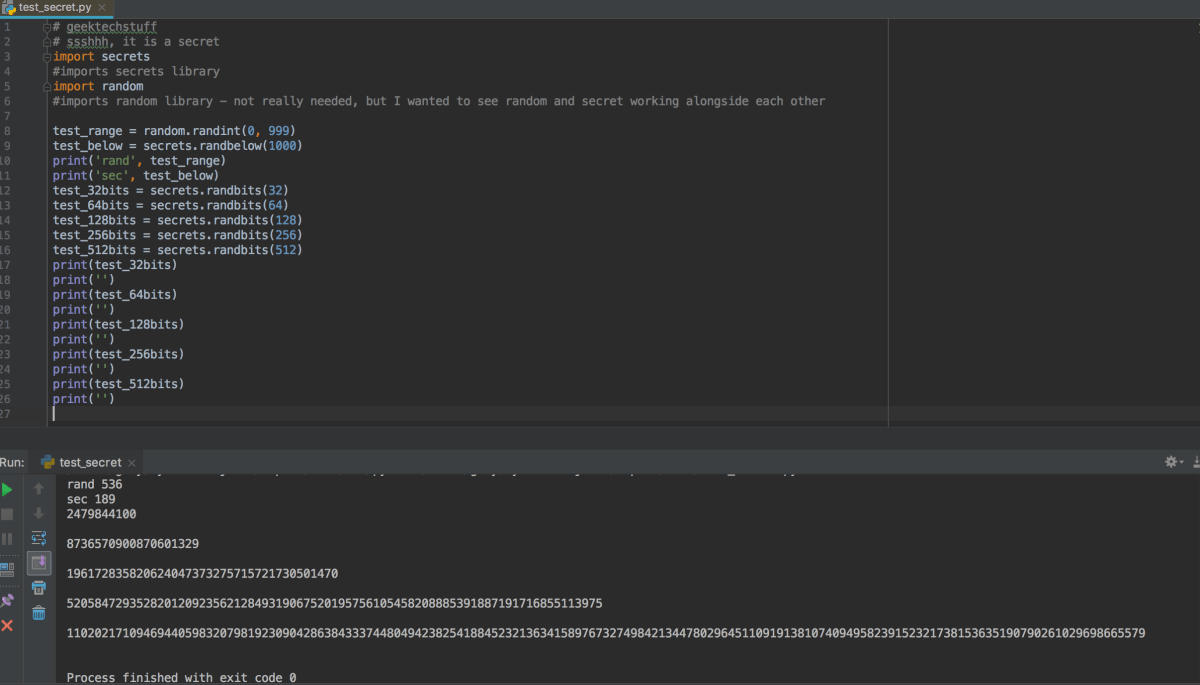 Secrets (Python) GeekTechStuff