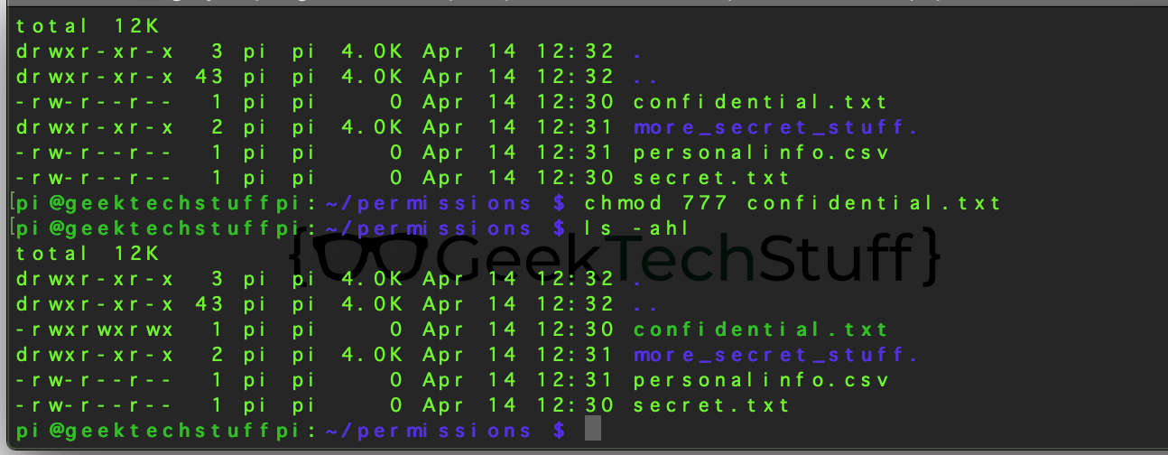 Changing Permissions Via Chmod (Linux) Geek Tech Stuff