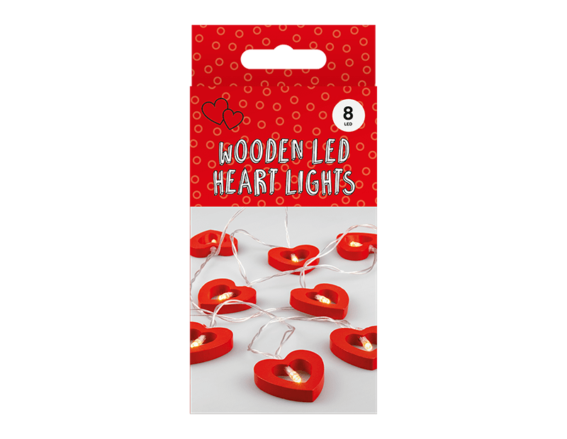 8 LED Wooden Heart Lights GeeTee's
