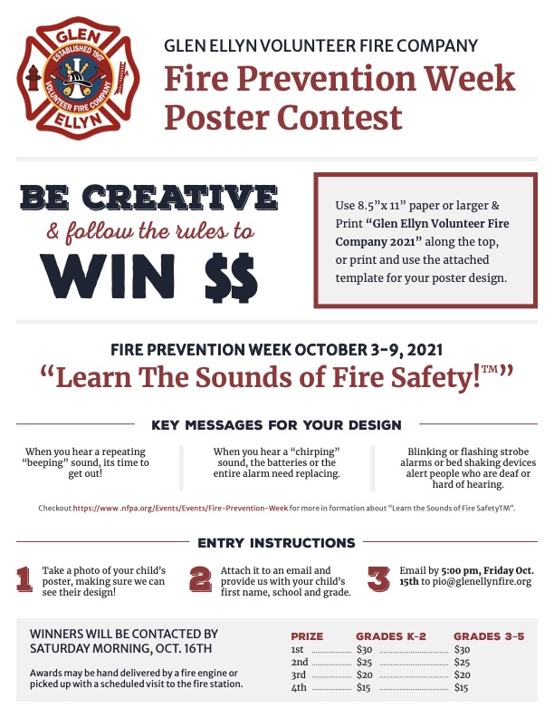 2021 Fire Prevention Poster Contest > Glen Ellyn Volunteer Fire Company
