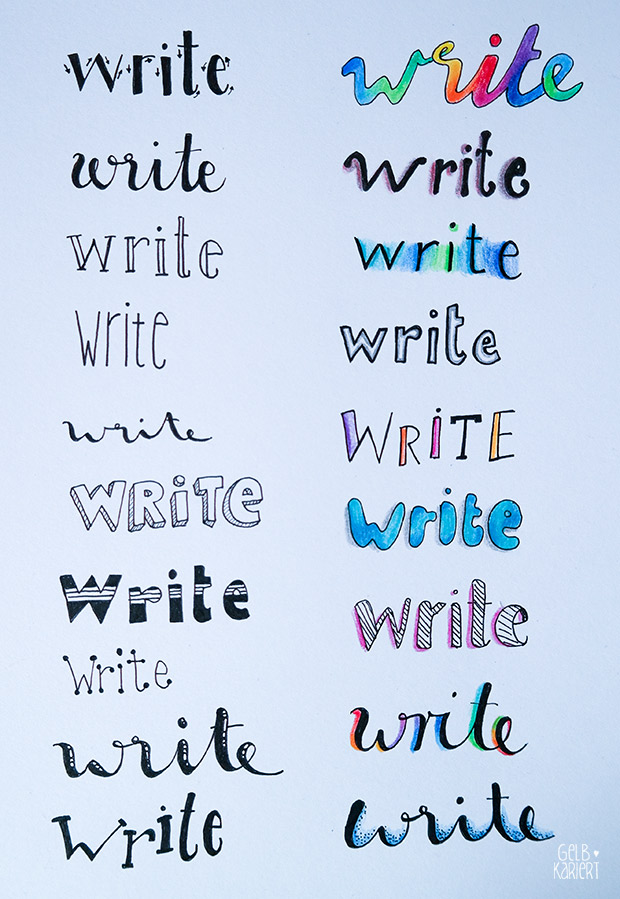 Ein einfaches Handlettering entwerfen für Anfänger Gelbkariert