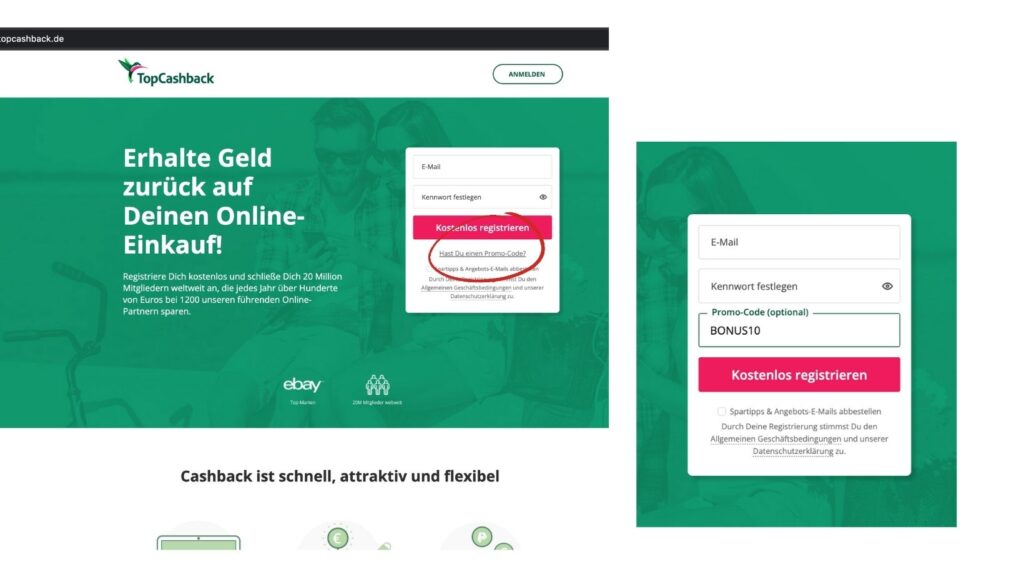 TopCashback Erfahrungen +10€ Promo Code Geldschnurrbart.de