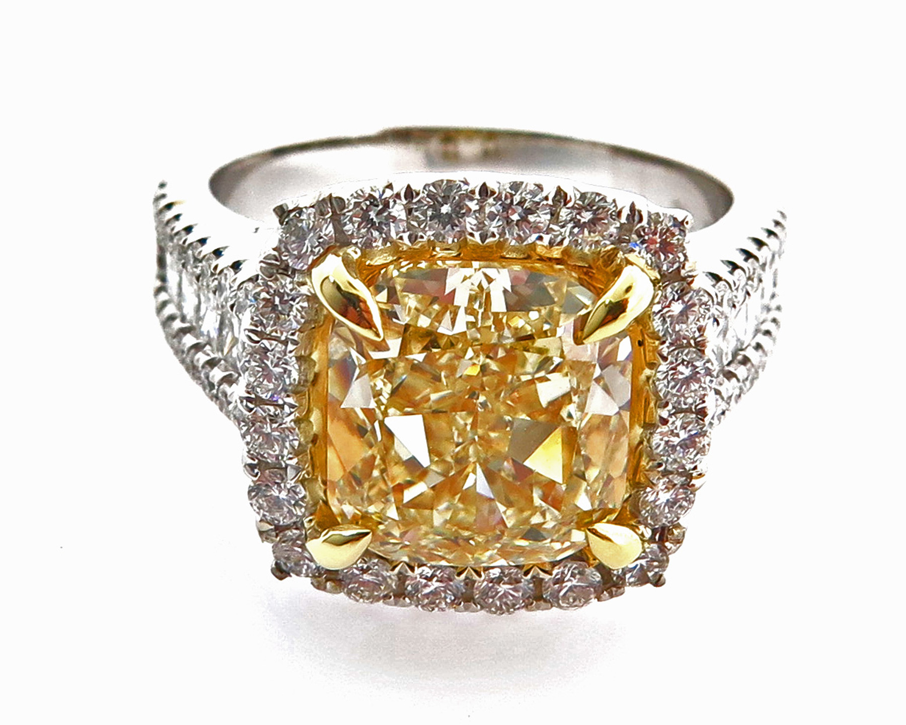 YELLOW DIA. RING 18K W/G Gemani Jewelers