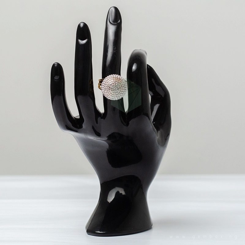 Brazilian Gold Ring with rough stone design Gembox