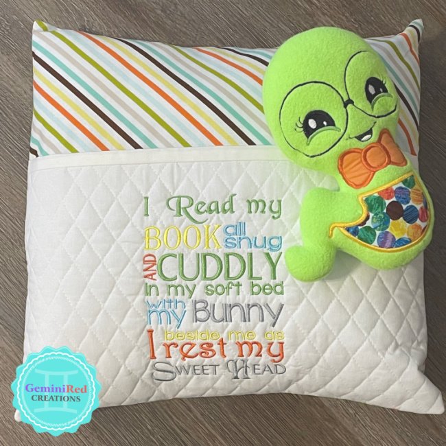 Reading in Bed Book Pillow Cover GeminiRed Creations