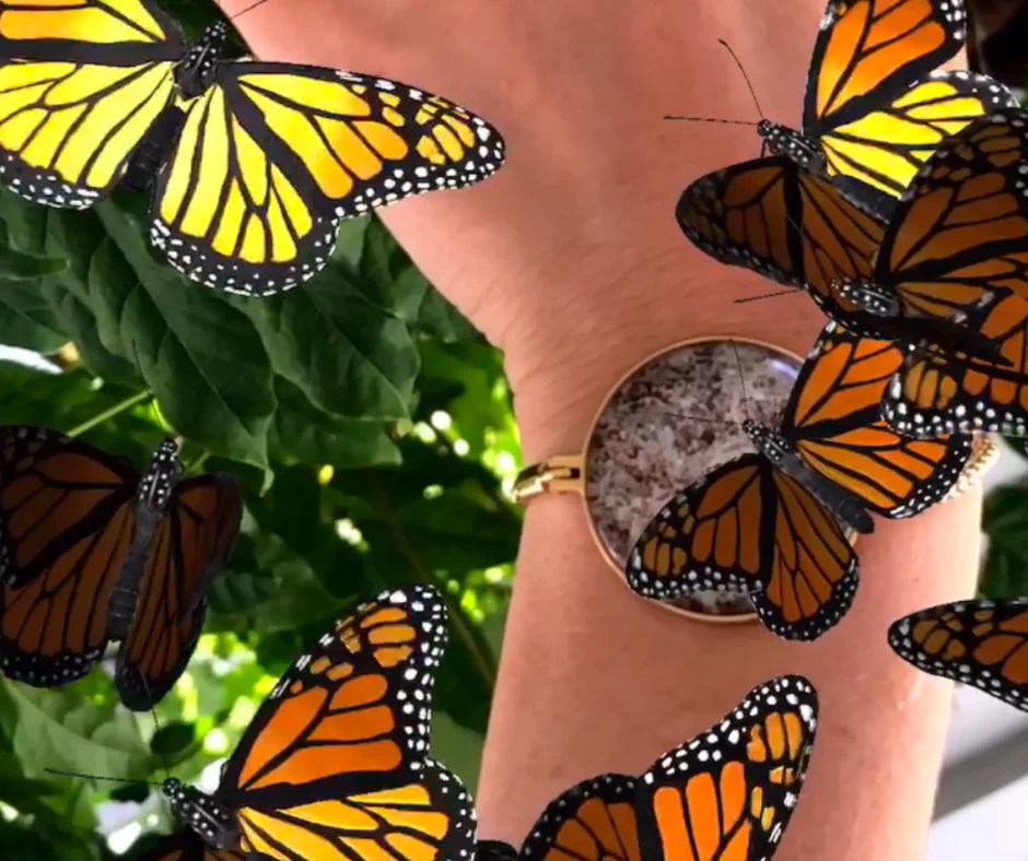 White Gold Mesh Augmented Reality Bracelet Gem Joy