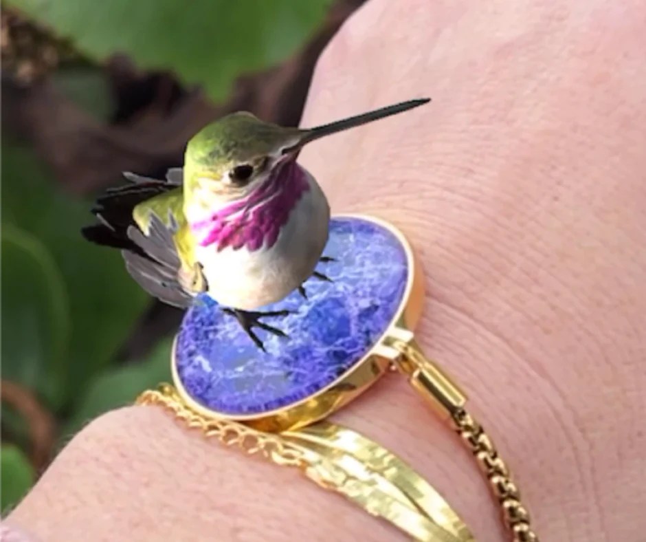 14k Gold Mesh Augmented Reality Bracelet Gem Joy