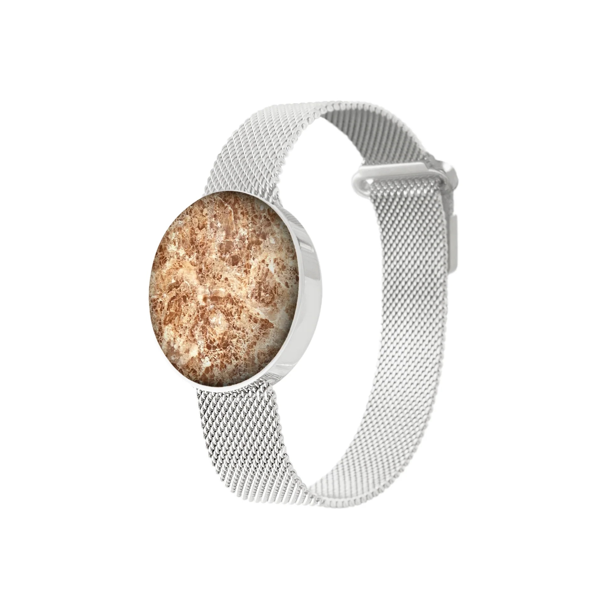 White Gold Mesh Augmented Reality Bracelet Gem Joy
