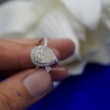 2.00 Ct Colorless VVS1 Pear Cut Halo Moissanite Engagement Ring 14KT White Gold