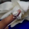 2.00 Ct Colorless VVS1 Pear Cut Halo Moissanite Engagement Ring 14KT White Gold