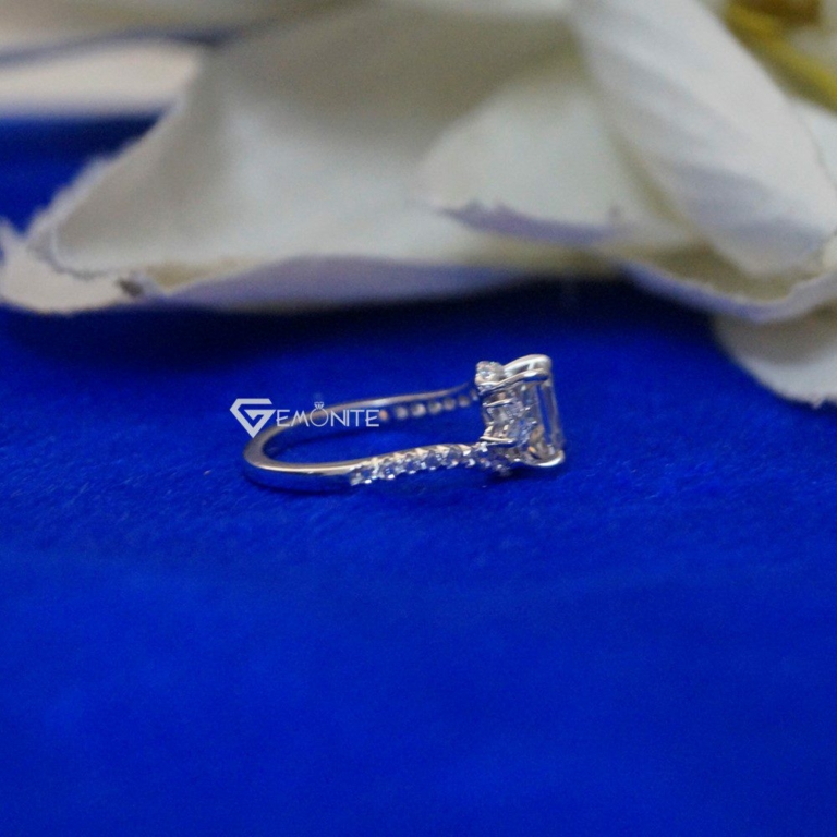 2.00 Ct Emerald Cut Shape Colorless VVS1 Moissanite Engagement Ring