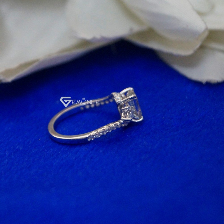 2.00 Ct Emerald Cut Shape Colorless VVS1 Moissanite Engagement Ring