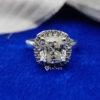 2.50 Ct Colorless VVS1 Cushion Cut Moissanite Engagement Ring 10KT White Gold