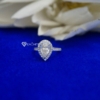 2.00 Ct Colorless VVS1 Pear Cut Halo Moissanite Engagement Ring 14KT White Gold