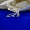 2.00 Ct Colorless VVS1 Pear Cut Halo Moissanite Engagement Ring 14KT White Gold