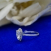 2.00 Ct Colorless VVS1 Pear Cut Halo Moissanite Engagement Ring 14KT White Gold