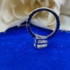 3.00 Ct Trillion Cut Solitaire Moissanite Engagement Ring, Hidden Halo, Celebrity Style, Half Eternity, East-West Accented Basket Trillion Cut Ring
