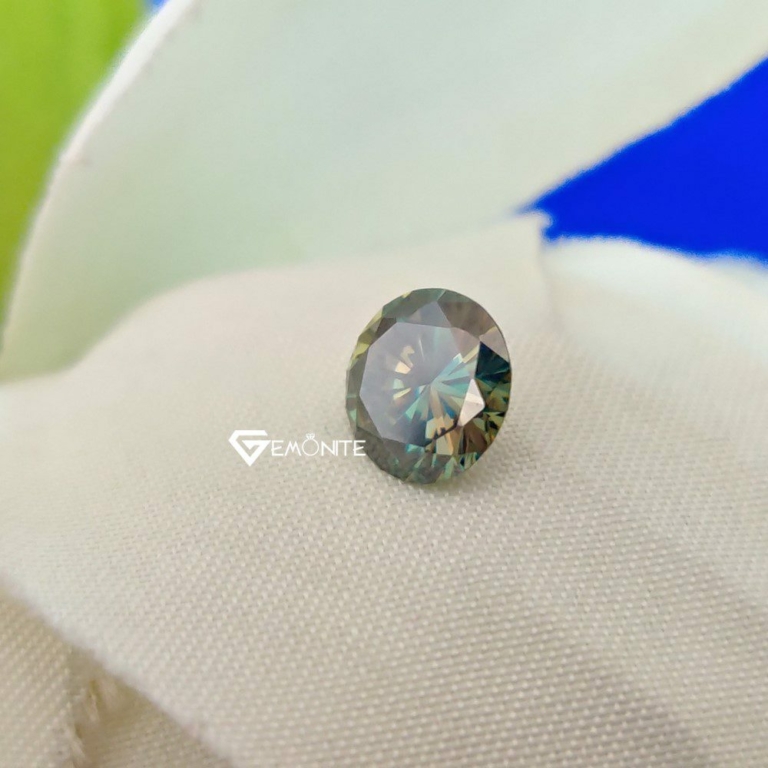 Round Cut Shape Green Loose Moissanite For Jewelry