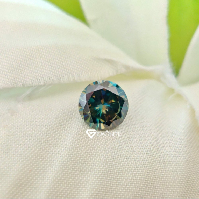 Round Cut Shape Green Loose Moissanite For Jewelry