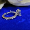 2.0 Ct Emerald Cut Solitaire with Accent Stone Moissanite Engagement Ring, Luxury Prong Set Ring 2.0 Ct Emerald Cut Solitaire with Accent Stone Moissanite Engagement Ring, Luxury Prong Set Ring