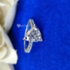 3.00 Ct Trillion Cut Solitaire Moissanite Engagement Ring, Hidden Halo, Celebrity Style, Half Eternity, East-West Accented Basket Trillion Cut Ring