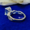 4.0 Ct Emerald Cut Solitaire with Accent Stone Moissanite Engagement Ring, Bridal Handmade Swirl Prong Set Ring