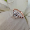 3.0 Ct Pear Cut Colorless Moissanite Engagement Ring, Simple Solitaire Ring, Rose Gold Ring 3.0 Ct Pear Cut Colorless Moissanite Engagement Ring, Simple Solitaire Ring, Rose Gold Ring