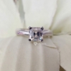 2.0 Ct (8.0 mm) Asscher Cut Colorless Moissanite Engagement Ring, Hard Solitaire Prong Set Moissanite Ring 2.0 Ct (8.0 mm) Asscher Cut Colorless Moissanite Engagement Ring, Hard Solitaire Prong Set Moissanite Ring