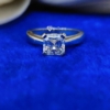 2.0 Ct (8.0 mm) Asscher Cut Colorless Moissanite Engagement Ring, Hard Solitaire Prong Set Moissanite Ring 2.0 Ct (8.0 mm) Asscher Cut Colorless Moissanite Engagement Ring, Hard Solitaire Prong Set Moissanite Ring