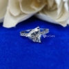 3.00 Ct Trillion Cut Solitaire Moissanite Engagement Ring, Hidden Halo, Celebrity Style, Half Eternity, East-West Accented Basket Trillion Cut Ring