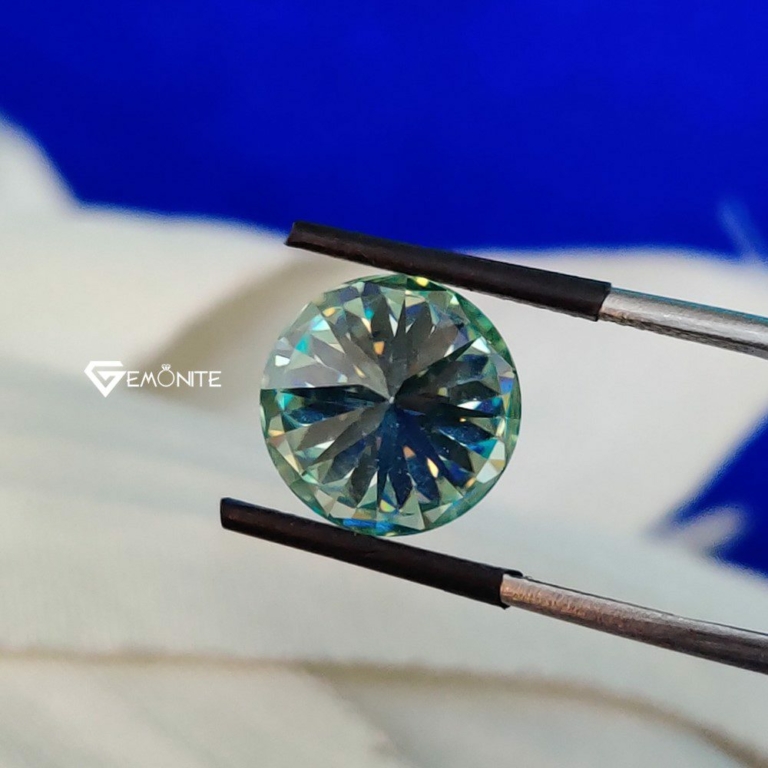 Round Cut Shape Blue Loose Moissanite For Jewelry