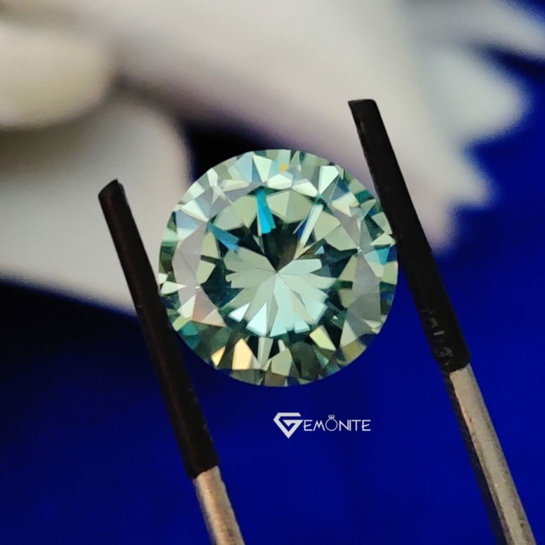 Round Cut Shape Blue Loose Moissanite For Jewelry