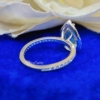 3.0 Ct (12x8 mm) Green Pear Cut Moissanite Engagement Halo Ring