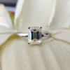 2.25 Ct (9x7 mm) Emerald Cut Colorless Moissanite Engagement Ring, Solitaire Ring with Hidden Halo 2.25 Ct (9x7 mm) Emerald Cut Colorless Moissanite Engagement Ring, Solitaire Ring with Hidden Halo