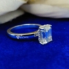 2.25 Ct (9x7 mm) Emerald Cut Colorless Moissanite Engagement Ring, Solitaire Ring with Hidden Halo 2.25 Ct (9x7 mm) Emerald Cut Colorless Moissanite Engagement Ring, Solitaire Ring with Hidden Halo