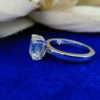 2.25 Ct (9x7 mm) Emerald Cut Colorless Moissanite Engagement Ring, Solitaire Ring with Hidden Halo 2.25 Ct (9x7 mm) Emerald Cut Colorless Moissanite Engagement Ring, Solitaire Ring with Hidden Halo