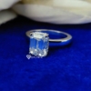 2.25 Ct (9x7 mm) Emerald Cut Colorless Moissanite Engagement Ring, Solitaire Ring with Hidden Halo 2.25 Ct (9x7 mm) Emerald Cut Colorless Moissanite Engagement Ring, Solitaire Ring with Hidden Halo