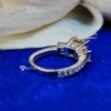 4.0 Ct Princess Cut VVS1 Colorless Moissanite Engagement Ring, 3 Stone Princess Ring