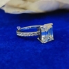 Emerald Cut Moissanite Ring, 4.0 Tcw Solitaire Engagement Ring, Wedding Ring, Pave Set Emerald Cut Moissanite Ring, 4.0 Tcw Solitaire Engagement Ring, Wedding Ring, Pave Set