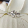 Beautiful 3.0 Ct (10x8 mm) Colorless Oval Cut Moissanite Engagement Ring, Eternity Ring