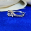 4.0 Ct Princess Cut VVS1 Colorless Moissanite Engagement Ring, 3 Stone Princess Ring
