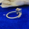 Emerald Cut Moissanite Ring, 4.0 Tcw Solitaire Engagement Ring, Wedding Ring, Pave Set Emerald Cut Moissanite Ring, 4.0 Tcw Solitaire Engagement Ring, Wedding Ring, Pave Set